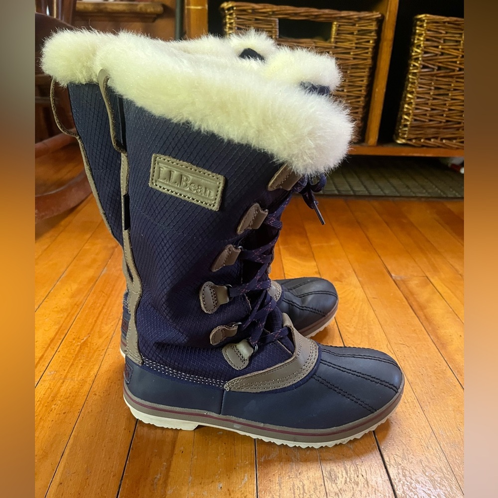 L.L. Bean Blue and Brown Snow Boots